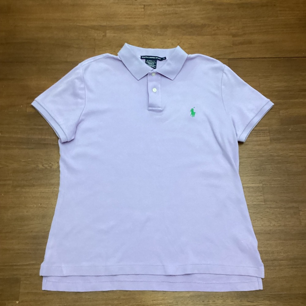 Ralph Lauren Sport Womens Purple Classic Fit Cotton Mesh Polo Shirt Large - Picture 7 of 7